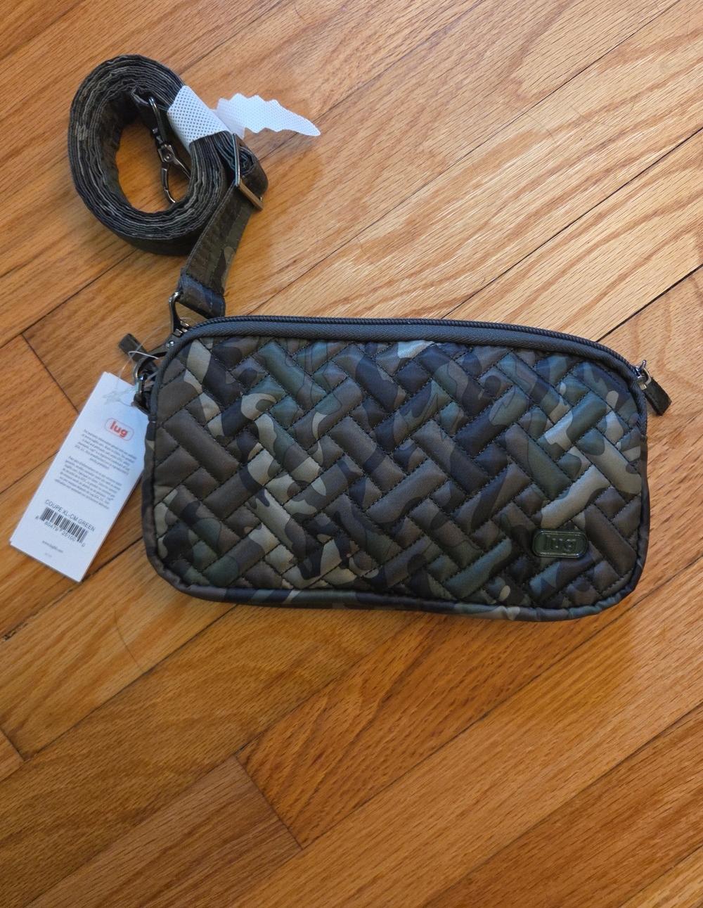 lug Coupe XL Quilted Camouflage Belt Bag/Crossbody in Green and Black Camouflage